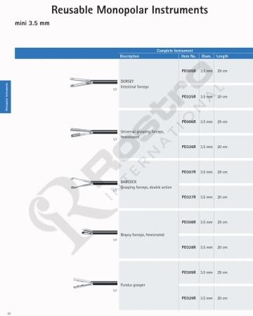 Reusable Monopolar Instruments