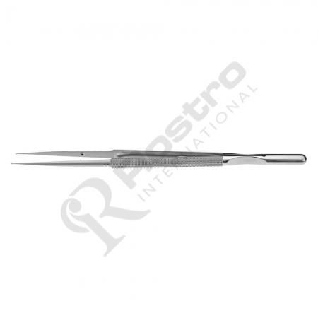 Ring tip Forceps Straight Round Handle Stainless Steel 18.5cm