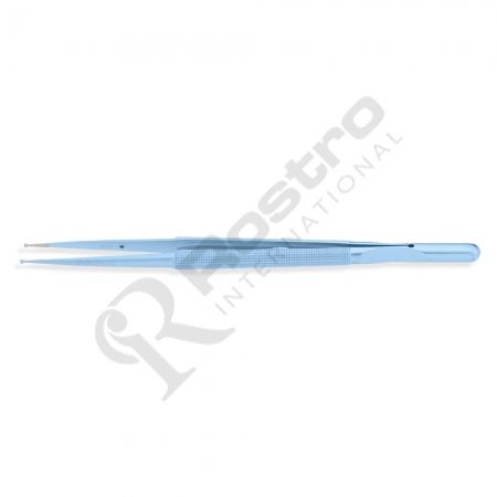 Ring tip Forceps Straight Round Handle Titanium 18.5cm