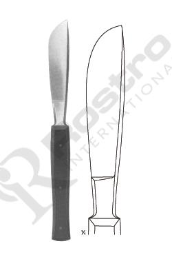 Virchow Autopsy Knife with Scraper and Metal handle, Cutting Length 8.5cm Blade