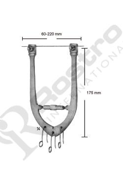 Wire Traction Bow adjustable with 3 hooks small size 140mm