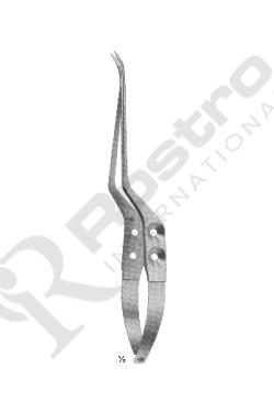 Nagel Laterally Angled Micro Scissors Angled 125 degree Size: 190 mm