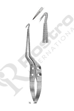 Nagel Laterally Angled Micro Scissors Angled 125 degree Size: 190 mm